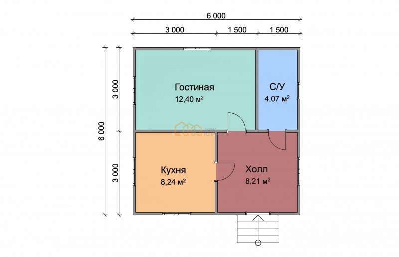 Каркасная баня 6 на 6