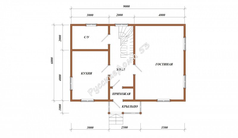 Планировки каркасных домов 7500х8500