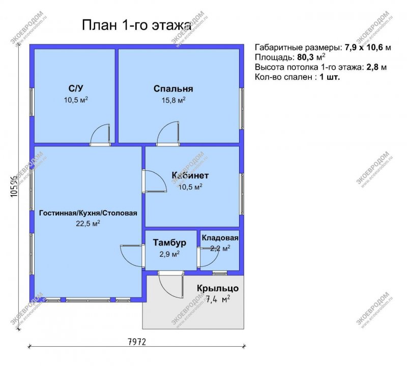 Проекты одноэтажных дачных домов 6х10