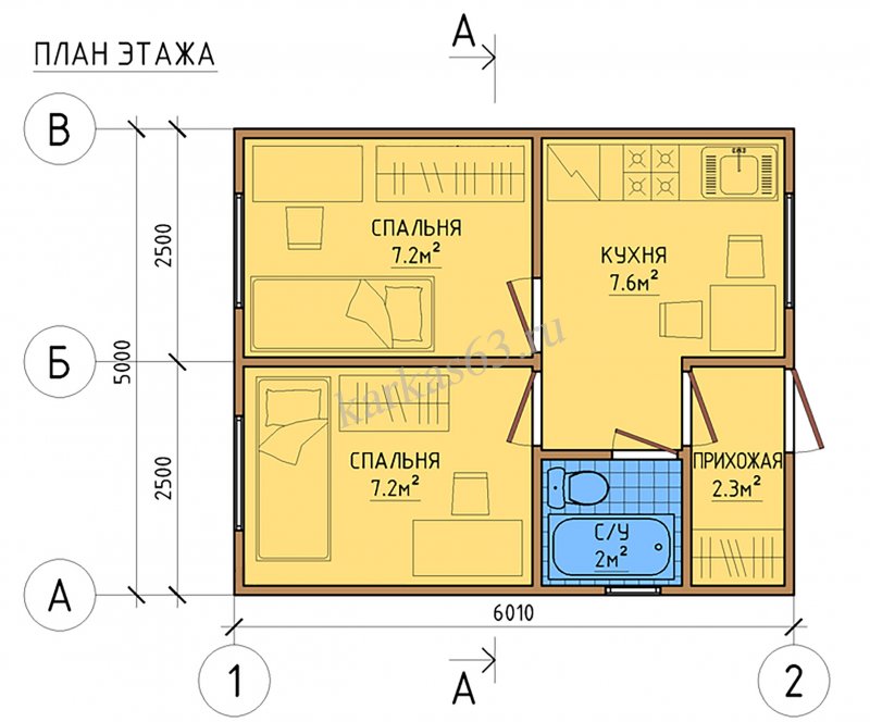 Дом 7х3 планировка