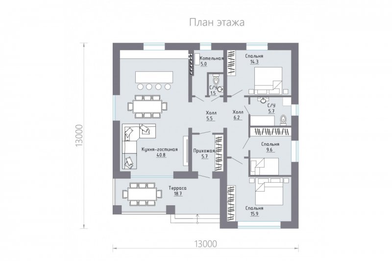 Дом 100 м2 проект одноэтажный