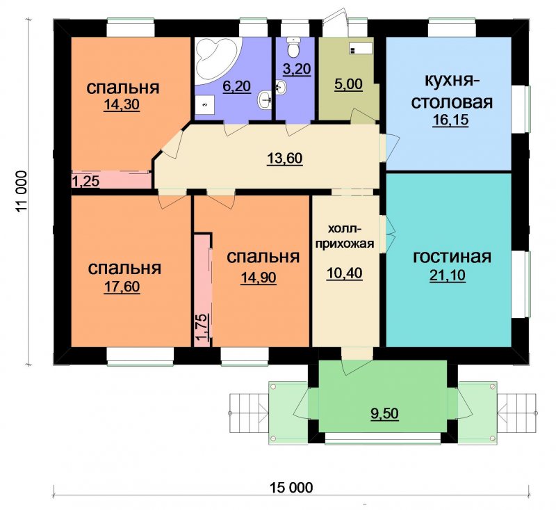 План одноэтажного дома 300 кв.м