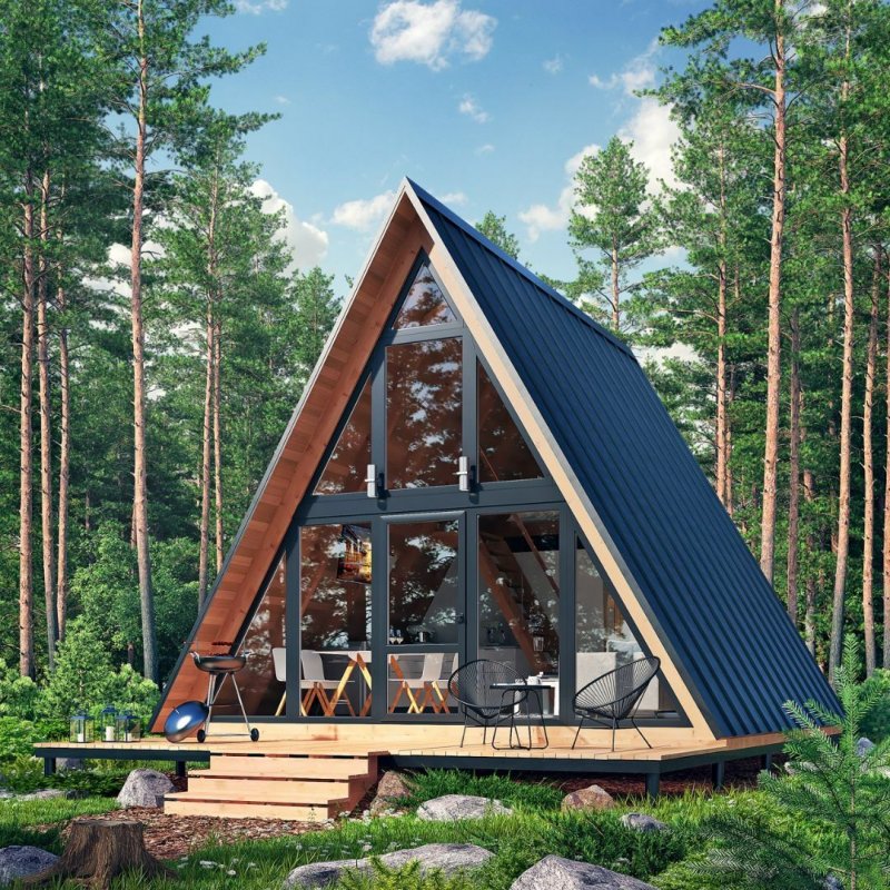 Дом шалаш а frame House.