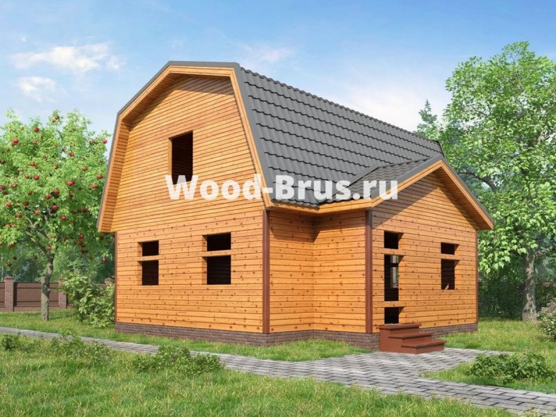 Дачный дом из блоков с верандой