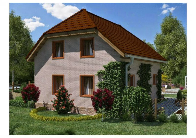 Кирпичный дом с мансардой 120 кв м