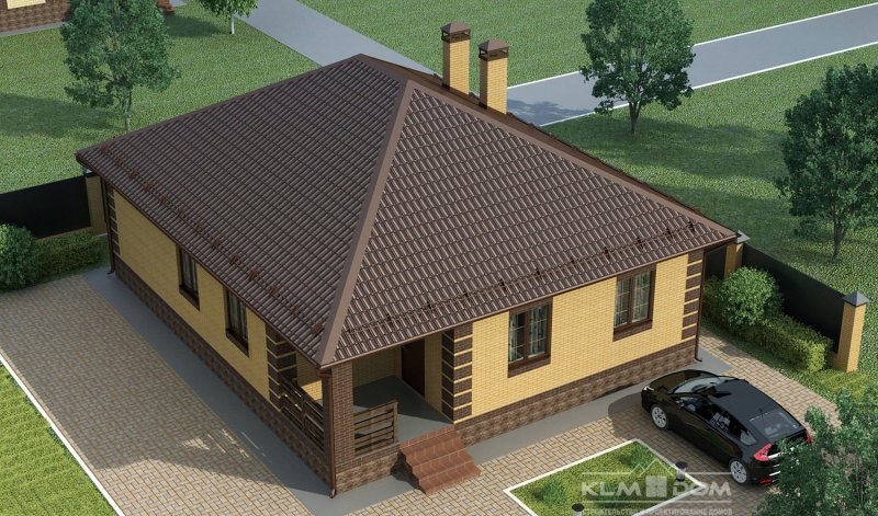 Дом с ломаной мансардной крышей