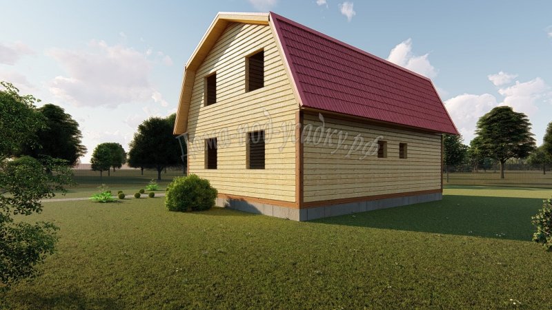 Дом 7х9 с ломаной крышей