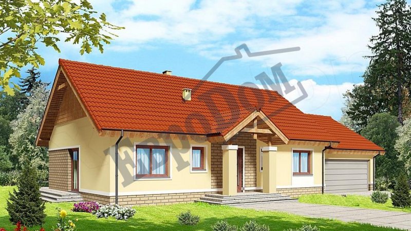 Дачный домик с ломаной крышей