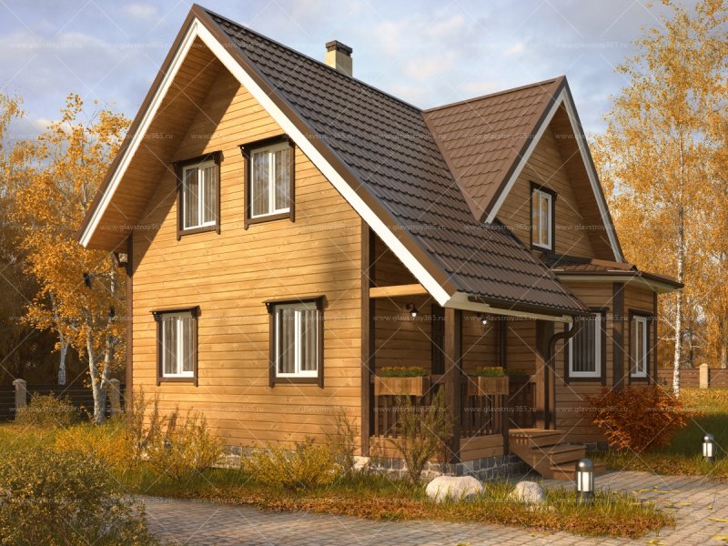 Красивые каркасные дома с мансардой