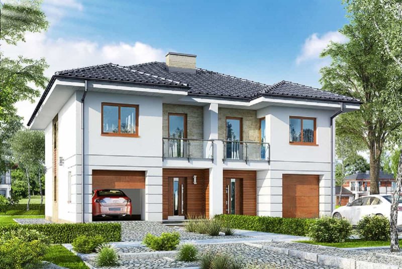 Каркасный двухэтажных дуплекс 160 м2