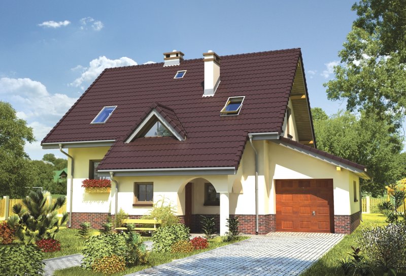 Дом с мансардной крышей