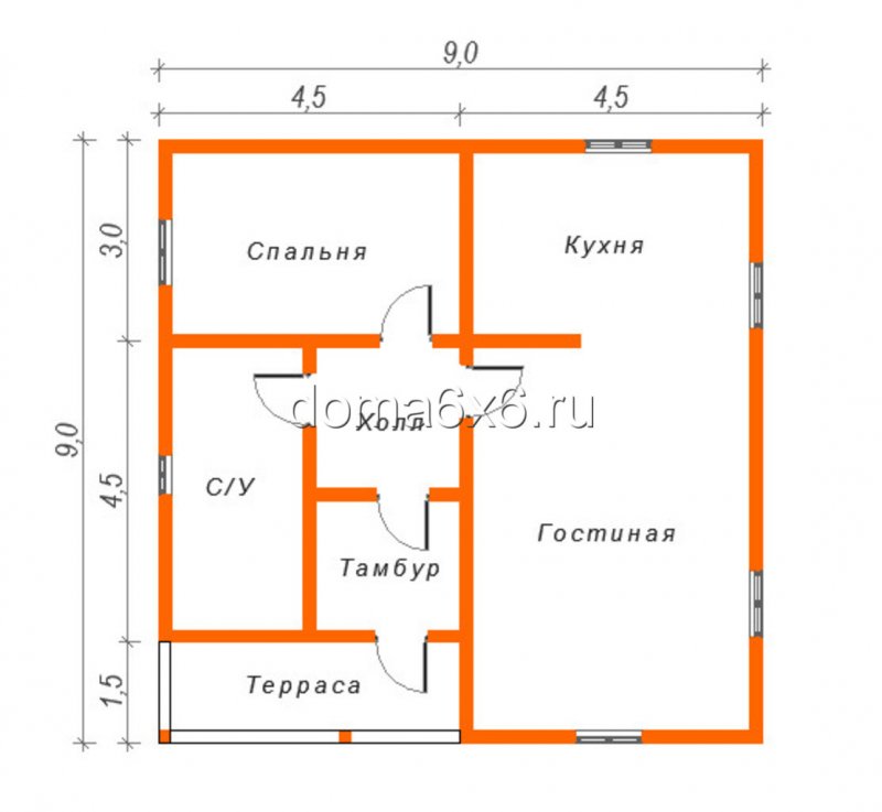 Планировка дома 6 на 12