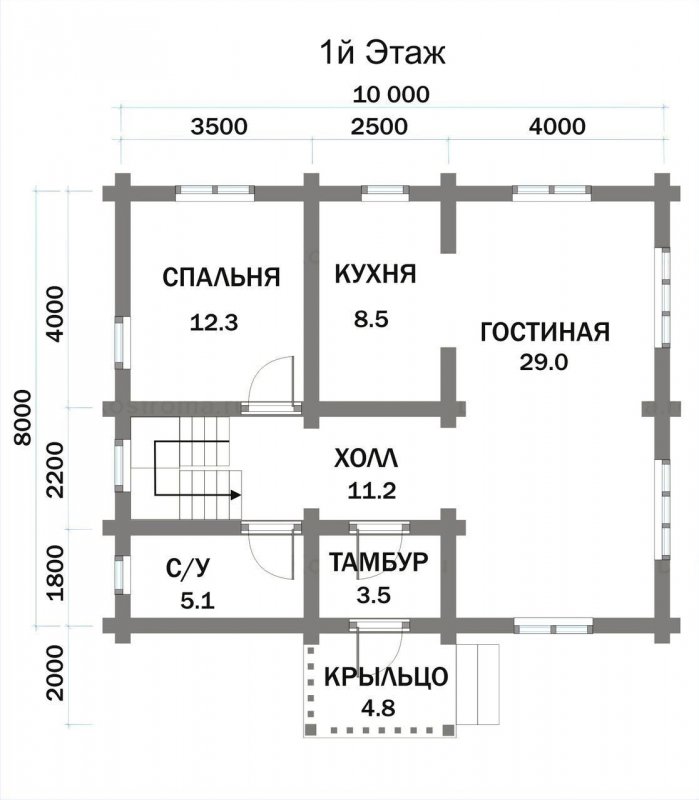 Дом 7 на 9 одноэтажный планировка