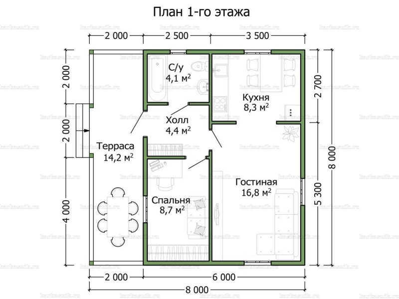 Планировка бани 6х9