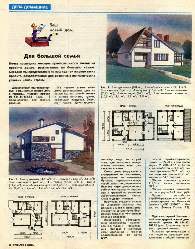 Проекты домов из журнала Сельская новь