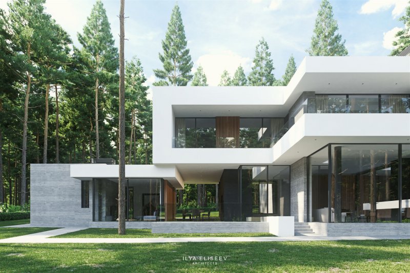 Современный дом с плоской крышей