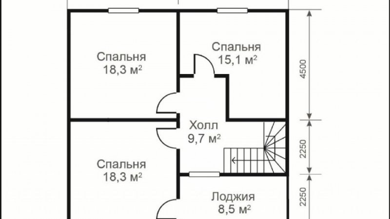 Чертеж дом 9 на 9