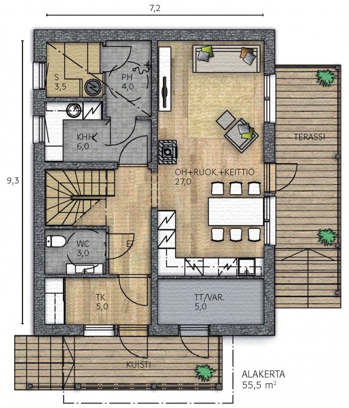 Каркасный дуплекс 160 м2