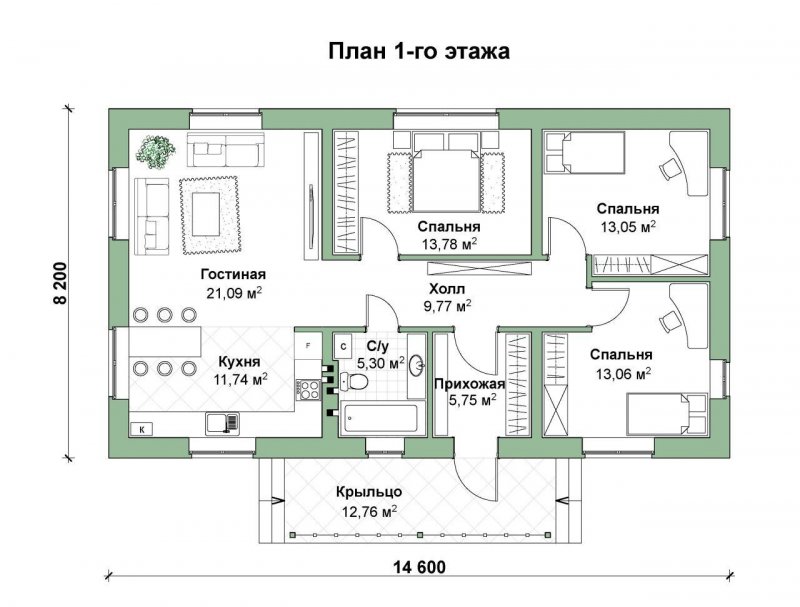 Планировка кабинета дома