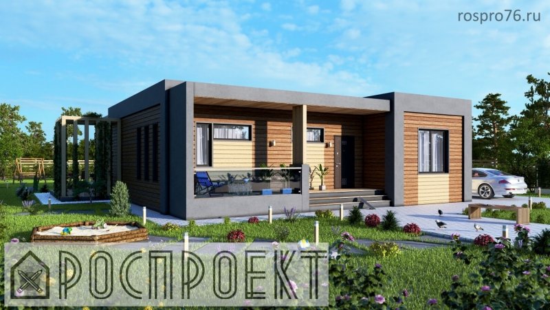 Одноэтажные каркасники с плоской крышей