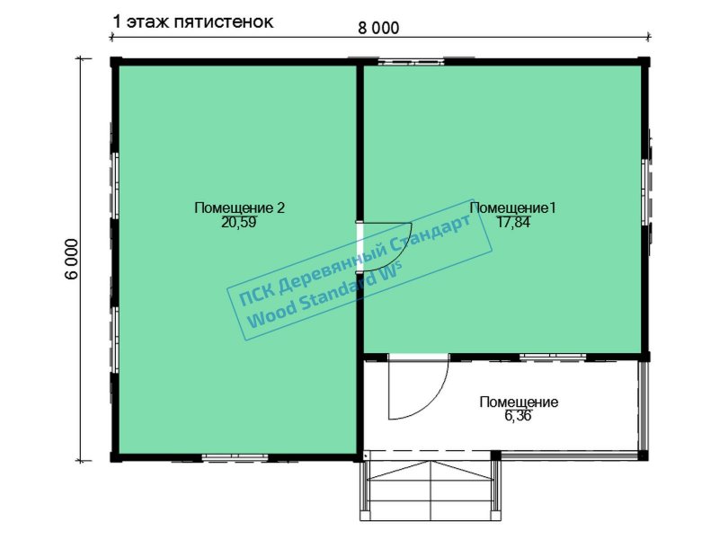Планировка пятистенка 6х6