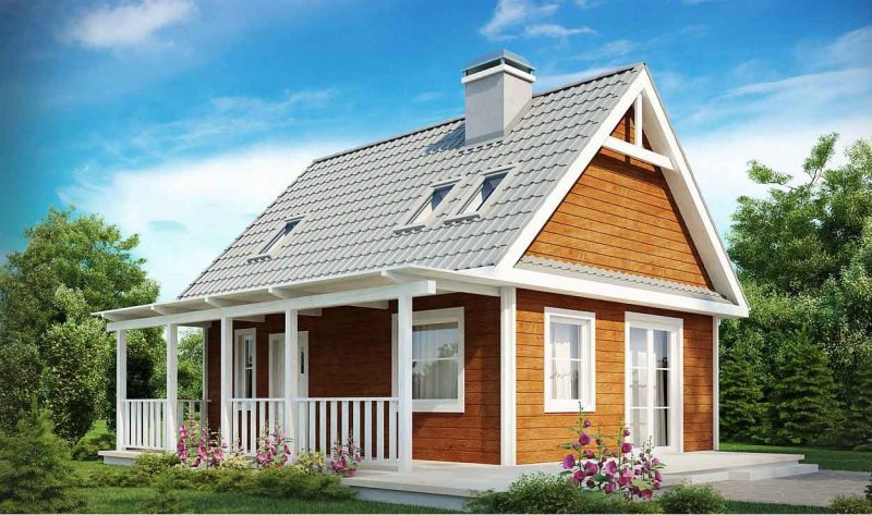 Дачный дом из бруса 4х6 стерассй2х4