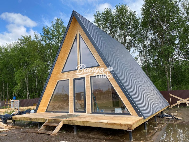 Баня в стиле a-frame