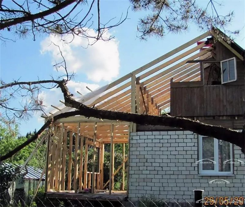 Каркасная двухэтажная пристройка