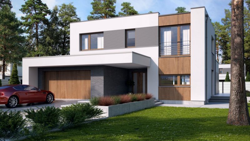 Дом с плоской крышей монолит 170 м