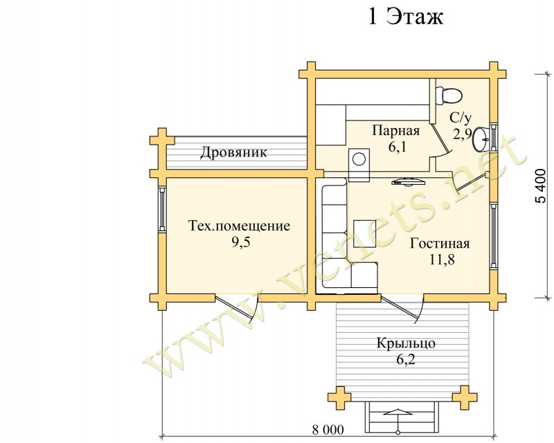 Угловая баня из пеноблоков проекты