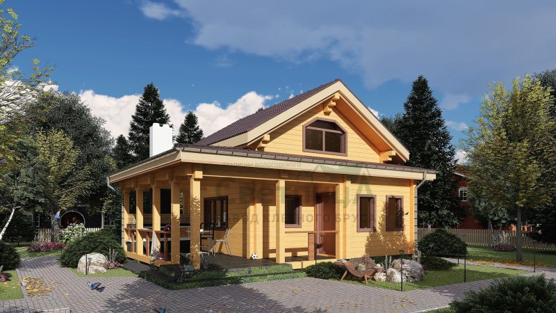 Дома из клееного бруса 100 м2