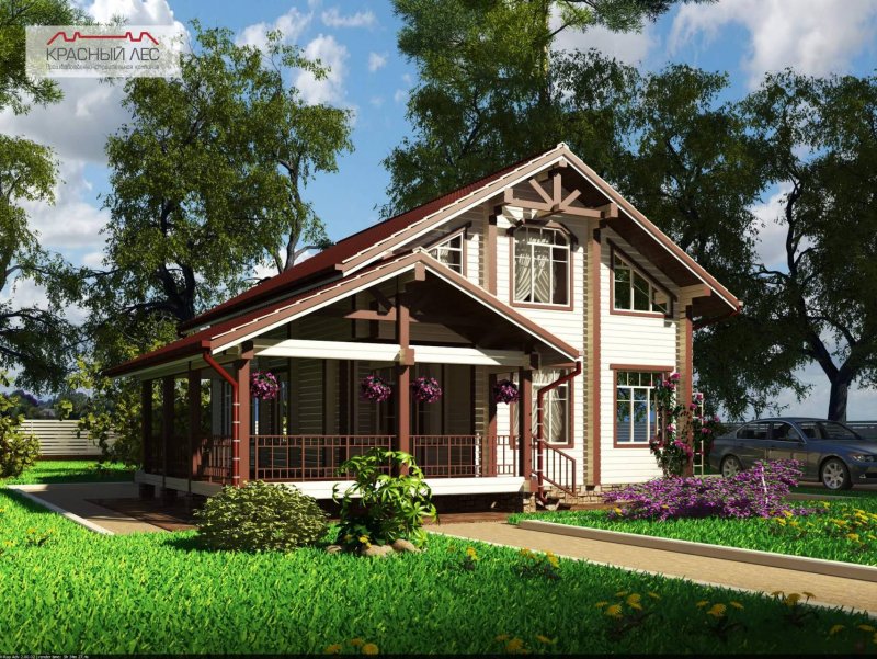 Деревянный дом из клееного бруса 150 кв.м