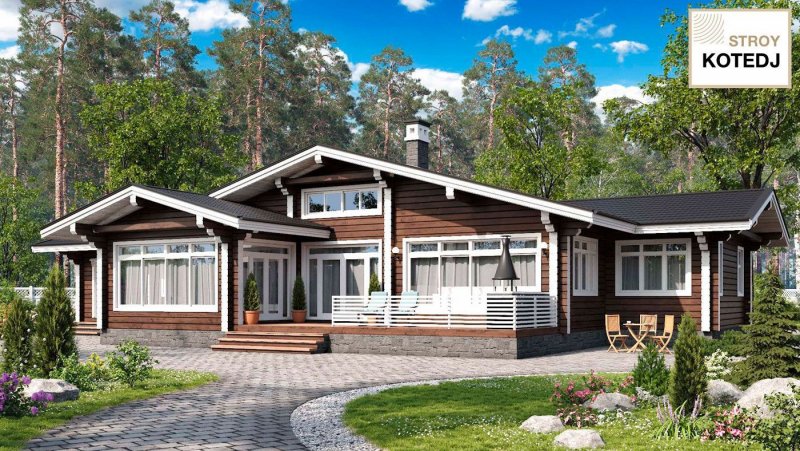 Дом Шале из клееного бруса 100кв