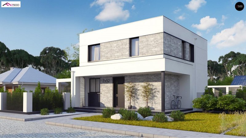 Дом с плоской крышей монолит 170 м
