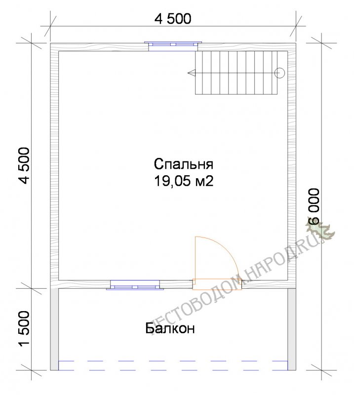Каркасная баня 6х6 с мансардой планировка