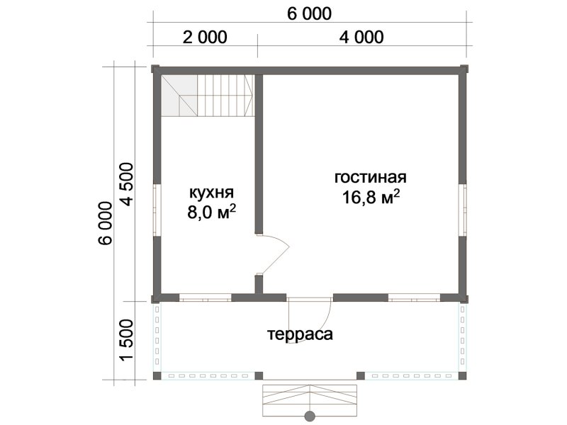 Каркасная баня 6х6 с мансардой проект