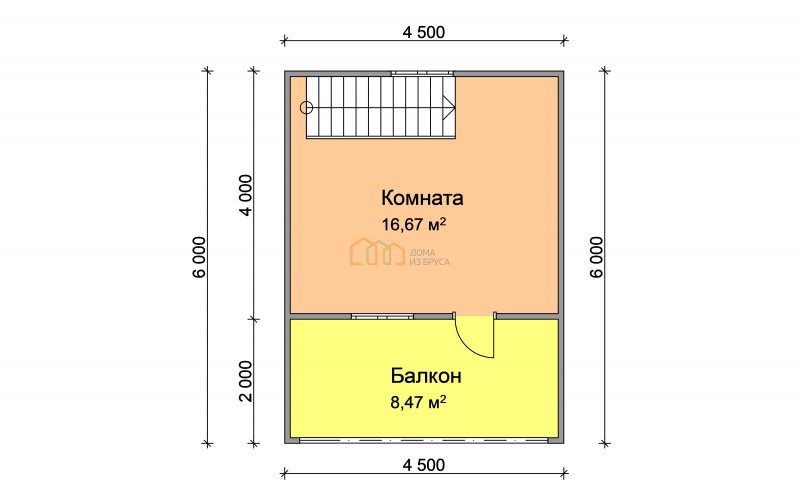 Планировка бани 6 на 6 с мансардой