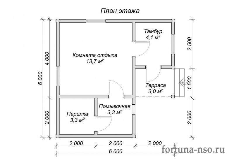 Двухэтажная баня 6х6 из бруса
