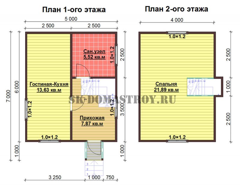 Проект бани 6х6 из бруса 150х150
