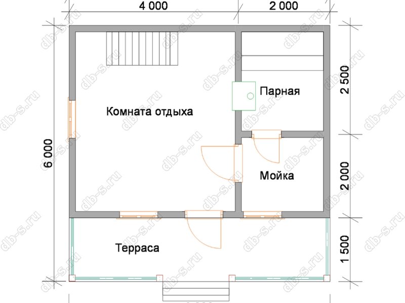 Баня с мансардой 4х6 планировка