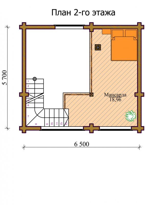 Планировка каркасной бани 6х6