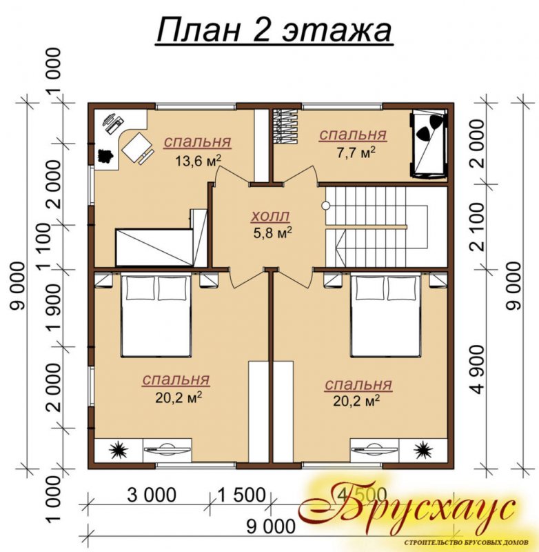 Планировка дома 2 этажа 10х10