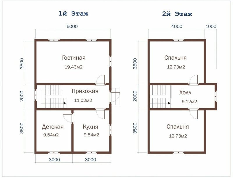 Двухэтажный дом стильный планировка