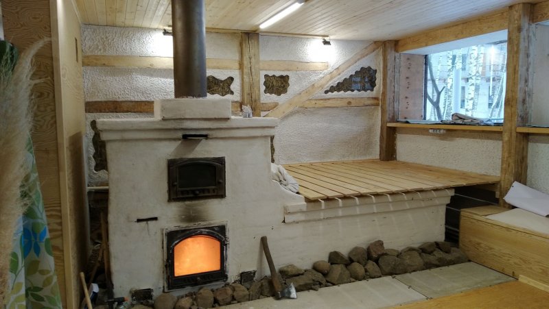 Компактная русская печь с лежанкой