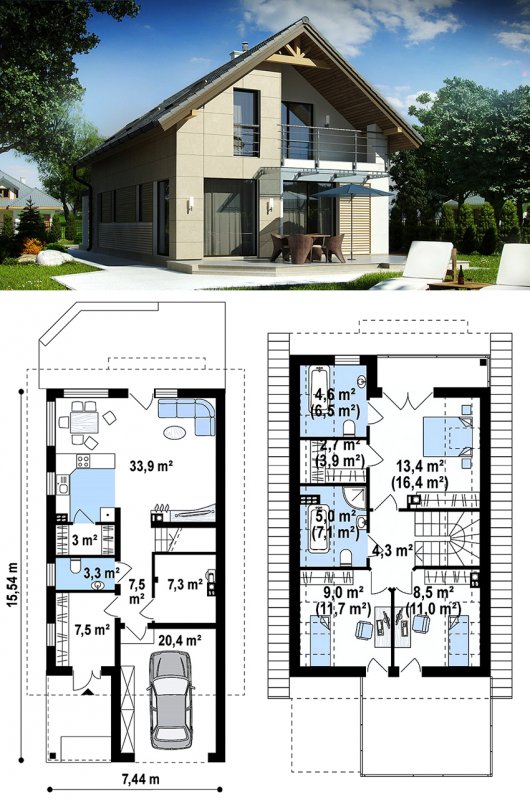 Планировка дома 140м2 двухэтажный