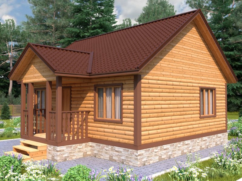 Дачные домики из бруса одноэтажные