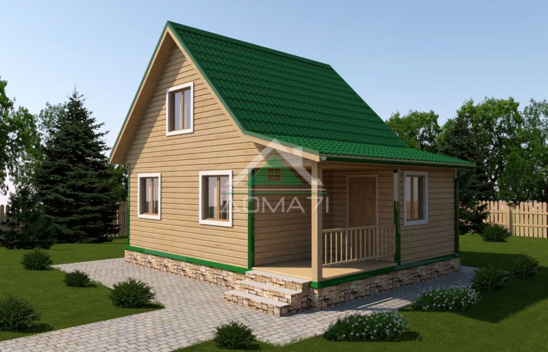 Дачный дом из бруса 6х8