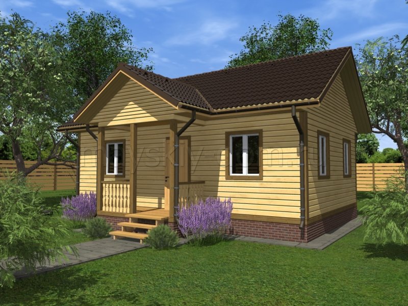 Каркасный дачный домик 6х8
