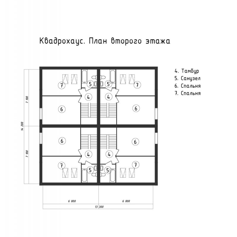 Трехэтажный многоквартирный дом с мансардой