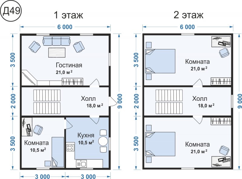6х9 планировки с мансардой